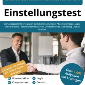 Bundesnachrichtendienst Einstellungstest Buch - ISBN: 978-3-948144-84-5
