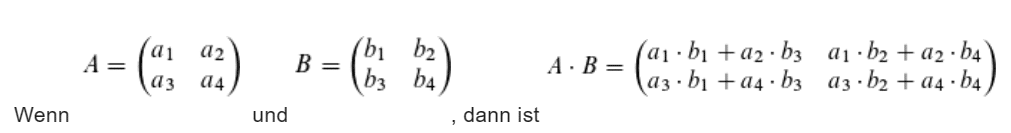 Matrizentest Einstellungstest Multiplikation 2 Matrizen
