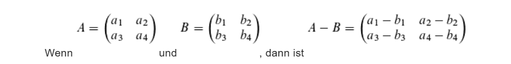 Matrizentest Einstellungstest Subtraktion